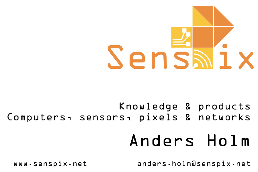 Senspix. Knowledge & products. Computers, sensors, pixels & networks. Anders Holm, www.senspix.net
